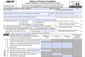 Form 990 PF Return Of Private Foundation Or Section 4947 A 1