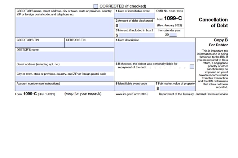 Form 1099-C: Cancellation of Debt - whatisform.com