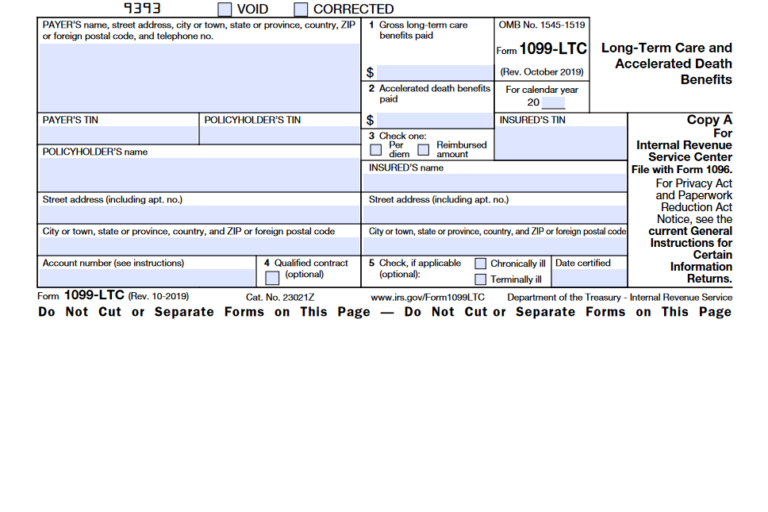 Form 1099-LTC: Long Term Care and Accelerated Death Benefits ...