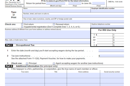 Form 11-C: Occupational Tax and Registration Return for Wagering