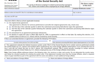 Form 2032: Contract Coverage Under Title II of the Social Security Act