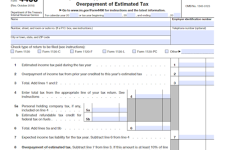 Form 4466: Corporation Application for Quick Refund of Overpayment of Estimated Tax