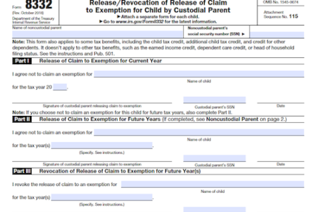 Form 8332: Release/Revocation of Release of Claim to Exemption for Child by Custodial Parent