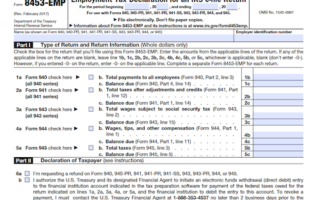 Form 8453-EMP: Employment Tax Declaration for an IRS e-file Return