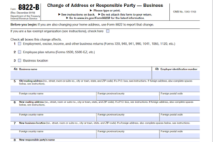 Form 8822-B: Change Of Address Or Responsible Party - Business ...