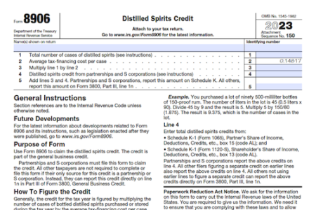 Form 8906: Distilled Spirits Credit