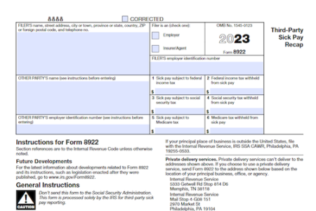 Form 8922: Third-Party Sick Pay Recap