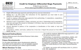 Form 8932: Credit for Employer Differential Wage Payments
