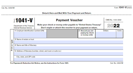 Form 1041-V: Payment Voucher