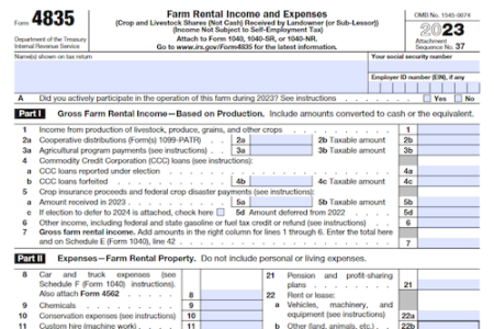 Form 4835: Farm Rental Income and Expenses