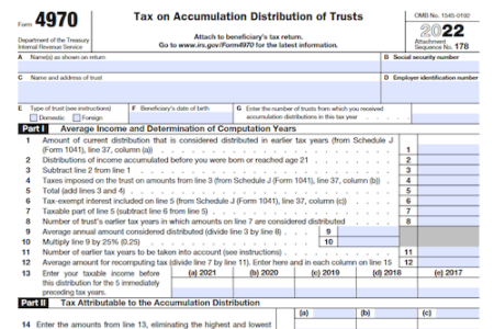 Form 4970: Tax on Accumulation Distribution of Trusts