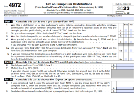 Form 4972: Tax on Lump-Sum Distributions