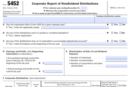 Form 5452: Corporate Report of Nondividend Distributions