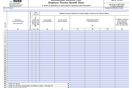 Form 6088: Distributable Benefits From Employee Pension Benefit Plans