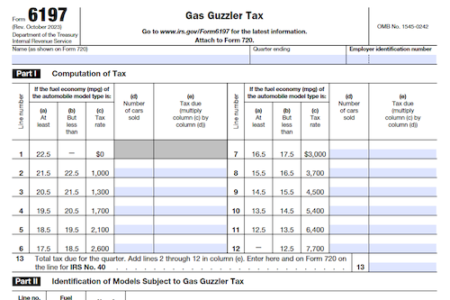 Form 6197: Gas Guzzler Tax