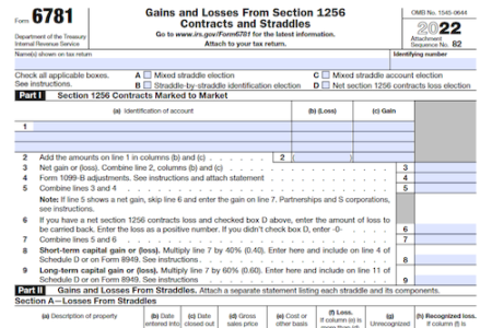 Form 6781: Gains and Losses From Section 1256 Contracts and Straddles