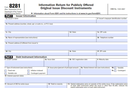 Form 8281: Information Return for Publicly Offered Original Issue Discount Instruments