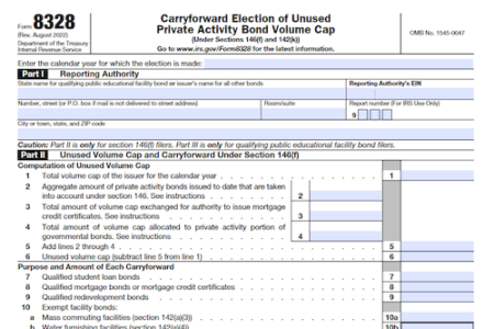 Form 8328: Carryforward Election of Unused Private Activity Bond Volume Cap