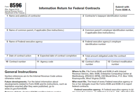 Form 8596: Information Return for Federal Contracts