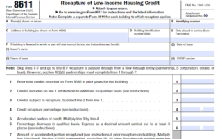 Form 8611: Recapture of Low-Income Housing Credit