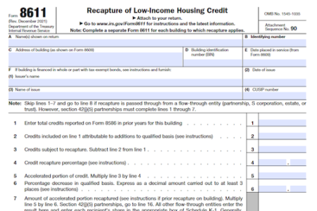 Form 8611: Recapture of Low-Income Housing Credit