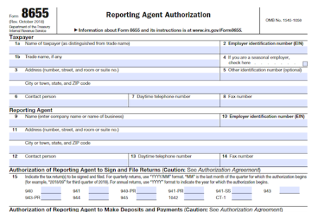 Form 8655: Reporting Agent Authorization