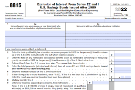 Form 8815: Exclusion of Interest From Series EE and I U.S. Savings Bonds Issued After 1989