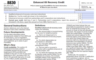 Form 8830: Enhanced Oil Recovery Credit