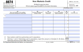 Form 8874: New Markets Credit