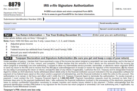 Form 8879: IRS e-file Signature Authorization