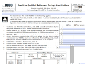 Form 8880: Credit for Qualified Retirement Savings Contributions ...