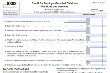 Form 8882: Credit for Employer-Provided Child Care Facilities and Services