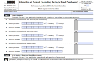 Form 8888: Allocation of Refund (Including Savings Bond Purchases)