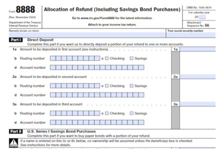 Form 8888: Allocation of Refund (Including Savings Bond Purchases)