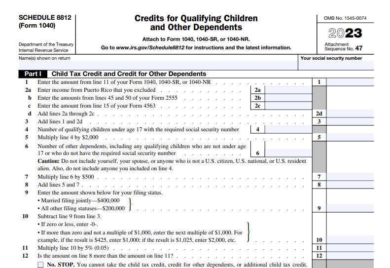 What is Schedule 8812? IRS Form for Additional Child Tax Credit