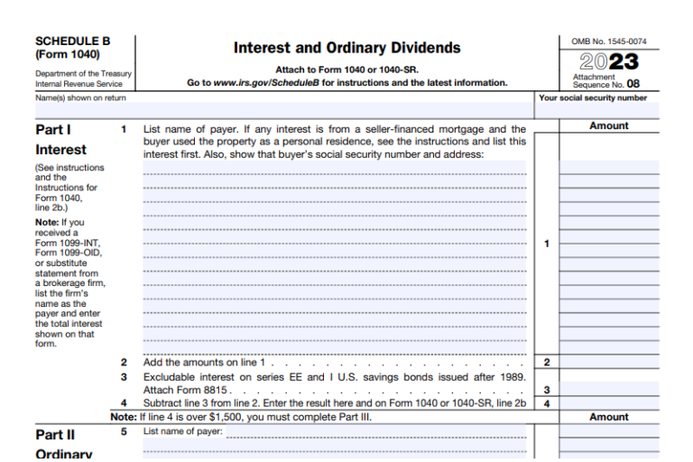 What Is Schedule B Form 1040: Interest And Ordinary Dividends On Your ...