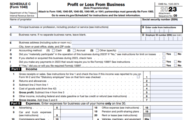 What Is Schedule C for IRS Form 1040: Tax Guide