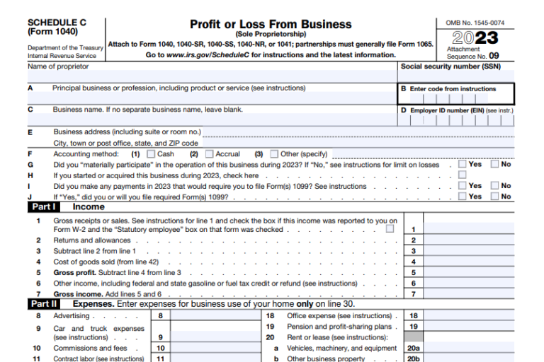 What Is Schedule C for IRS Form 1040 Tax Guide