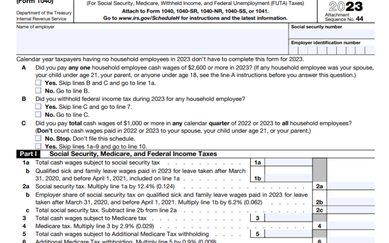 What is Schedule H: Household Employment Tax